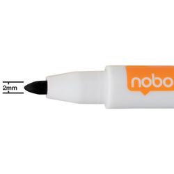 NOBO Mini Dry Erase Marker (Pack 6) Schwarz