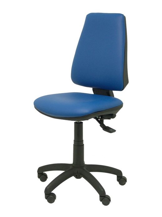 Modelo 14S  Silla de oficina ergonómica con mecanismo sincro, regulable en altura y ruedas de nailon  Asiento y respaldo tapizados en similpiel color azul