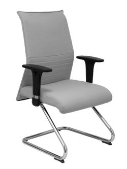 Modelo Albacete confidente patín  Sillón confidente ergonómico para visitas con patín cromado  Asiento y respaldo tapizados en tejido BALI color gris