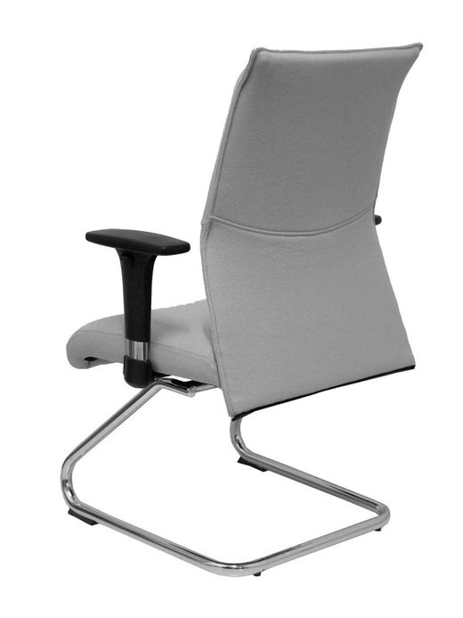 Modelo Albacete confidente patín  Sillón confidente ergonómico para visitas con patín cromado  Asiento y respaldo tapizados en tejido BALI color gris