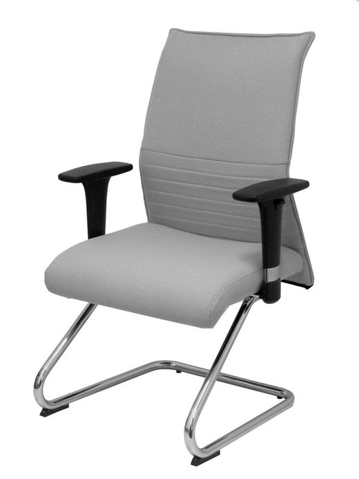 Modelo Albacete confidente patín  Sillón confidente ergonómico para visitas con patín cromado  Asiento y respaldo tapizados en tejido BALI color gris
