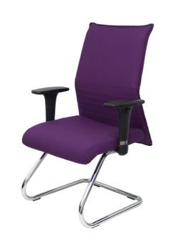 Modelo Albacete confidente patín  Sillón confidente ergonómico para visitas con patín cromado  Asiento y respaldo tapizados en tejido BALI color morado