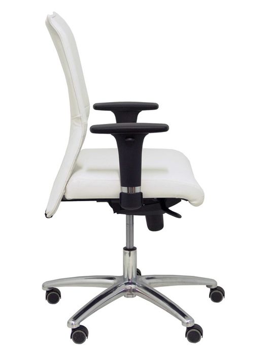 Modelo Albacete confidente - Sillón confidente ergonómico para visitas con mecanismo sincro y regulable en altura - Asiento y respaldo tapizados en similpiel color blanco