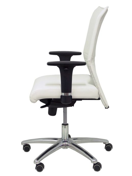 Modelo Albacete confidente - Sillón confidente ergonómico para visitas con mecanismo sincro y regulable en altura - Asiento y respaldo tapizados en similpiel color blanco