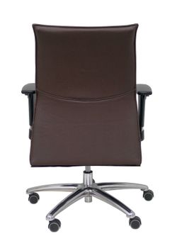 Modelo Albacete confidente - Sillón confidente ergonómico para visitas con mecanismo sincro y regulable en altura - Asiento y respaldo tapizados en similpiel color marrón