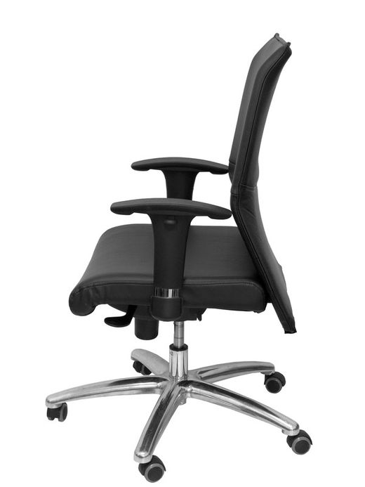 Modelo Albacete confidente - Sillón confidente ergonómico para visitas con mecanismo sincro y regulable en altura - Asiento y respaldo tapizados en similpiel color negro
