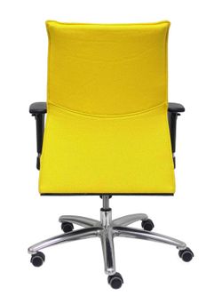 Modelo Albacete confidente - Sillón confidente ergonómico para visitas con mecanismo sincro y regulable en altura - Asiento y respaldo tapizados en tejido BALI color amarillo