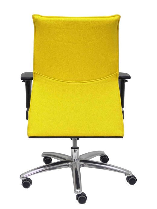 Modelo Albacete confidente - Sillón confidente ergonómico para visitas con mecanismo sincro y regulable en altura - Asiento y respaldo tapizados en tejido BALI color amarillo