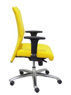 Modelo Albacete confidente - Sillón confidente ergonómico para visitas con mecanismo sincro y regulable en altura - Asiento y respaldo tapizados en tejido BALI color amarillo