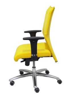 Modelo Albacete confidente - Sillón confidente ergonómico para visitas con mecanismo sincro y regulable en altura - Asiento y respaldo tapizados en tejido BALI color amarillo