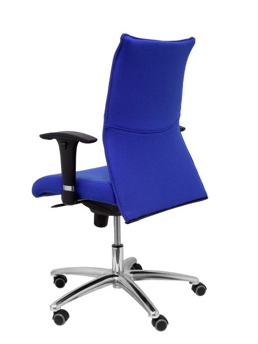 Modelo Albacete confidente - Sillón confidente ergonómico para visitas con mecanismo sincro y regulable en altura - Asiento y respaldo tapizados en tejido BALI color azul