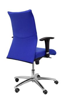 Modelo Albacete confidente - Sillón confidente ergonómico para visitas con mecanismo sincro y regulable en altura - Asiento y respaldo tapizados en tejido BALI color azul