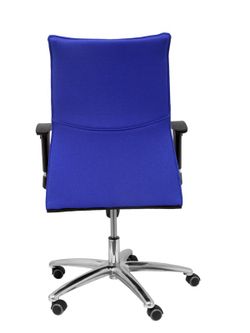 Modelo Albacete confidente - Sillón confidente ergonómico para visitas con mecanismo sincro y regulable en altura - Asiento y respaldo tapizados en tejido BALI color azul