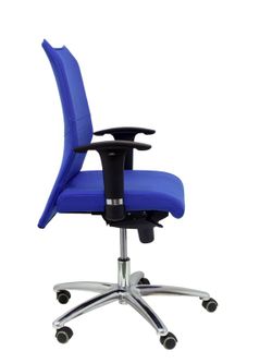 Modelo Albacete confidente - Sillón confidente ergonómico para visitas con mecanismo sincro y regulable en altura - Asiento y respaldo tapizados en tejido BALI color azul