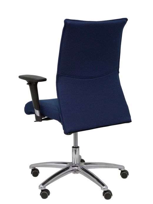 Modelo Albacete confidente - Sillón confidente ergonómico para visitas con mecanismo sincro y regulable en altura - Asiento y respaldo tapizados en tejido BALI color azul marino