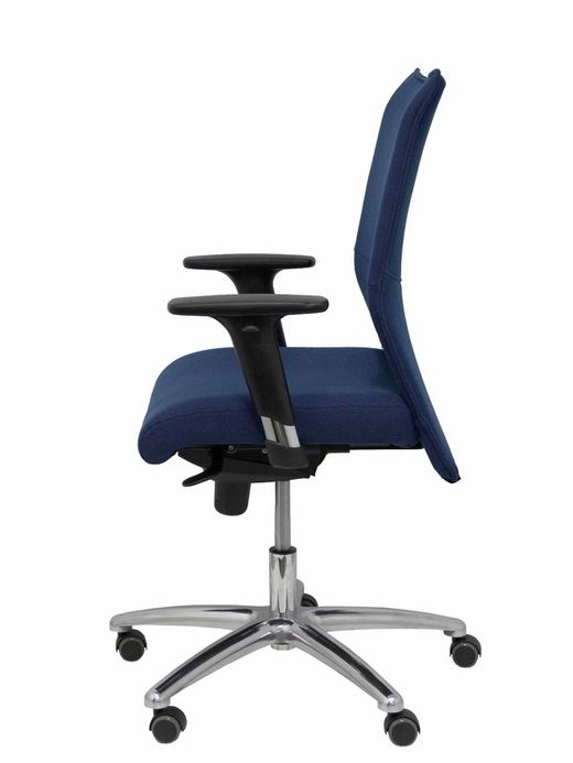 Modelo Albacete confidente - Sillón confidente ergonómico para visitas con mecanismo sincro y regulable en altura - Asiento y respaldo tapizados en tejido BALI color azul marino
