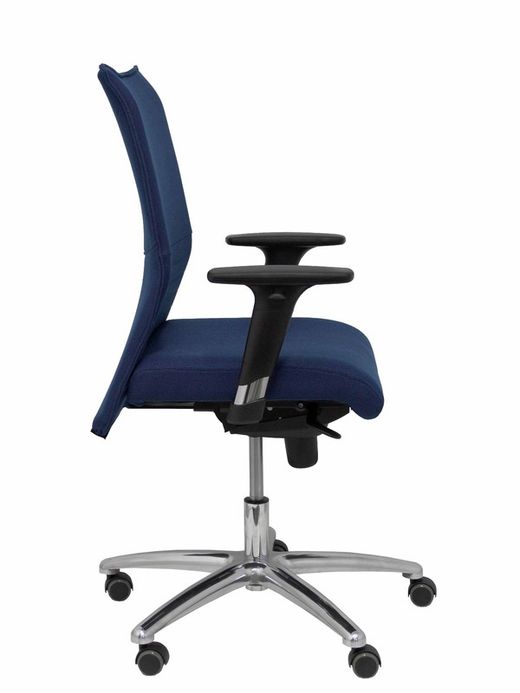 Modelo Albacete confidente - Sillón confidente ergonómico para visitas con mecanismo sincro y regulable en altura - Asiento y respaldo tapizados en tejido BALI color azul marino