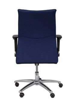 Modelo Albacete confidente - Sillón confidente ergonómico para visitas con mecanismo sincro y regulable en altura - Asiento y respaldo tapizados en tejido BALI color azul marino