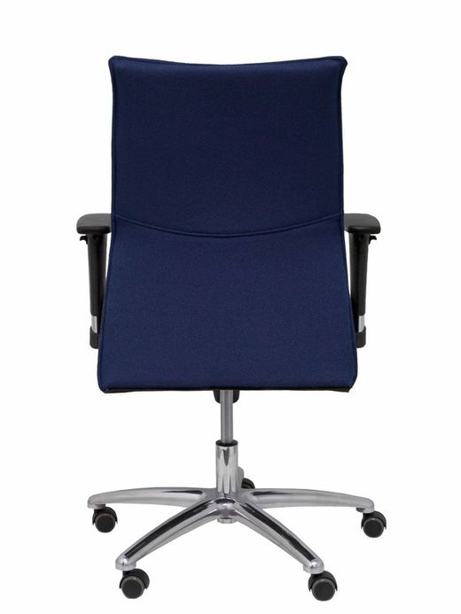 Modelo Albacete confidente - Sillón confidente ergonómico para visitas con mecanismo sincro y regulable en altura - Asiento y respaldo tapizados en tejido BALI color azul marino