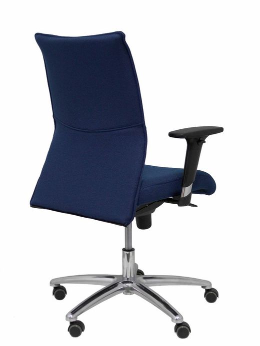 Modelo Albacete confidente - Sillón confidente ergonómico para visitas con mecanismo sincro y regulable en altura - Asiento y respaldo tapizados en tejido BALI color azul marino