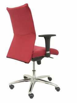 Modelo Albacete confidente - Sillón confidente ergonómico para visitas con mecanismo sincro y regulable en altura - Asiento y respaldo tapizados en tejido BALI color granate