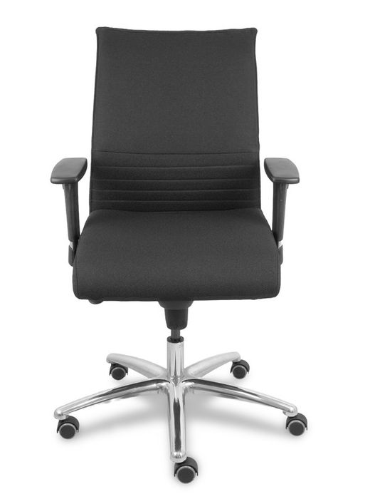 Modelo Albacete confidente - Sillón confidente ergonómico para visitas con mecanismo sincro y regulable en altura - Asiento y respaldo tapizados en tejido BALI color negro