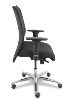 Modelo Albacete confidente - Sillón confidente ergonómico para visitas con mecanismo sincro y regulable en altura - Asiento y respaldo tapizados en tejido BALI color negro