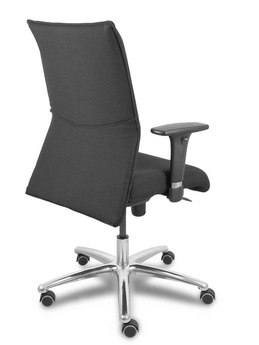 Modelo Albacete confidente - Sillón confidente ergonómico para visitas con mecanismo sincro y regulable en altura - Asiento y respaldo tapizados en tejido BALI color negro