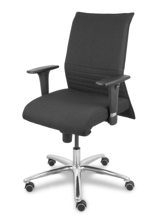 Modelo Albacete confidente - Sillón confidente ergonómico para visitas con mecanismo sincro y regulable en altura - Asiento y respaldo tapizados en tejido BALI color negro