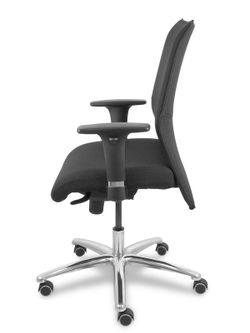 Modelo Albacete confidente - Sillón confidente ergonómico para visitas con mecanismo sincro y regulable en altura - Asiento y respaldo tapizados en tejido BALI color negro