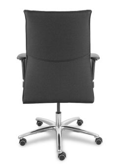 Modelo Albacete confidente - Sillón confidente ergonómico para visitas con mecanismo sincro y regulable en altura - Asiento y respaldo tapizados en tejido BALI color negro