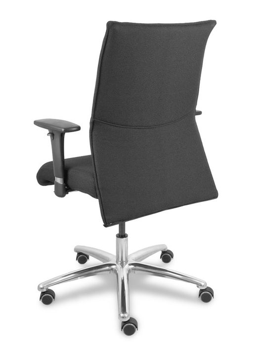 Modelo Albacete confidente - Sillón confidente ergonómico para visitas con mecanismo sincro y regulable en altura - Asiento y respaldo tapizados en tejido BALI color negro