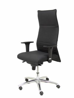 Modelo Albacete - Sillón de dirección ergonómico con mecanismo sincro y regulable en altura - Asiento y respaldo tapizados en piel color negro