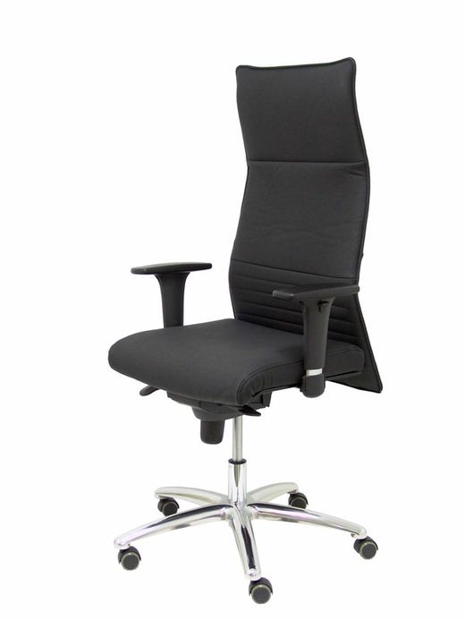 Modelo Albacete - Sillón de dirección ergonómico con mecanismo sincro y regulable en altura - Asiento y respaldo tapizados en piel color negro
