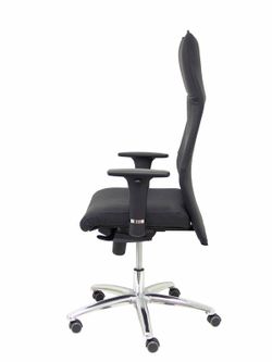 Modelo Albacete - Sillón de dirección ergonómico con mecanismo sincro y regulable en altura - Asiento y respaldo tapizados en piel color negro