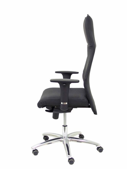 Modelo Albacete - Sillón de dirección ergonómico con mecanismo sincro y regulable en altura - Asiento y respaldo tapizados en piel color negro