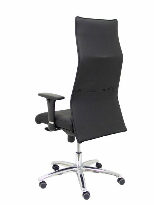 Modelo Albacete - Sillón de dirección ergonómico con mecanismo sincro y regulable en altura - Asiento y respaldo tapizados en piel color negro