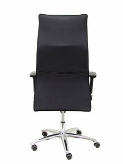 Modelo Albacete - Sillón de dirección ergonómico con mecanismo sincro y regulable en altura - Asiento y respaldo tapizados en piel color negro