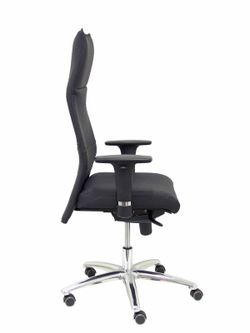 Modelo Albacete - Sillón de dirección ergonómico con mecanismo sincro y regulable en altura - Asiento y respaldo tapizados en piel color negro