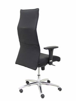 Modelo Albacete - Sillón de dirección ergonómico con mecanismo sincro y regulable en altura - Asiento y respaldo tapizados en piel color negro