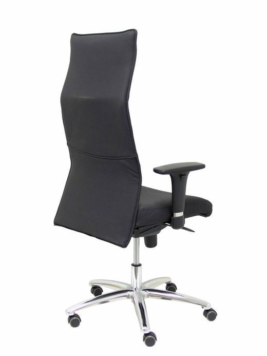Modelo Albacete - Sillón de dirección ergonómico con mecanismo sincro y regulable en altura - Asiento y respaldo tapizados en piel color negro