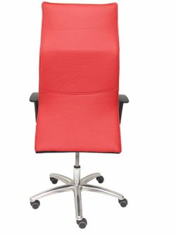 Modelo Albacete - Sillón de dirección ergonómico con mecanismo sincro y regulable en altura - Asiento y respaldo tapizados en piel color rojo