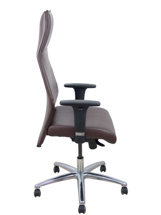 Modelo Albacete - Sillón de dirección ergonómico con mecanismo sincro y regulable en altura - Asiento y respaldo tapizados en similpiel color marrón oscuro.