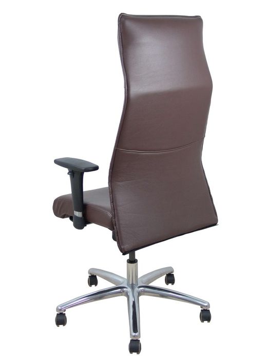 Modelo Albacete - Sillón de dirección ergonómico con mecanismo sincro y regulable en altura - Asiento y respaldo tapizados en similpiel color marrón oscuro.