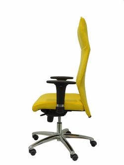Modelo Albacete - Sillón de dirección ergonómico con mecanismo sincro y regulable en altura - Asiento y respaldo tapizados en tejido BALI color amarillo