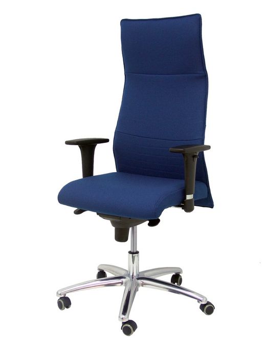 Modelo Albacete - Sillón de dirección ergonómico con mecanismo sincro y regulable en altura - Asiento y respaldo tapizados en tejido BALI color azul marino