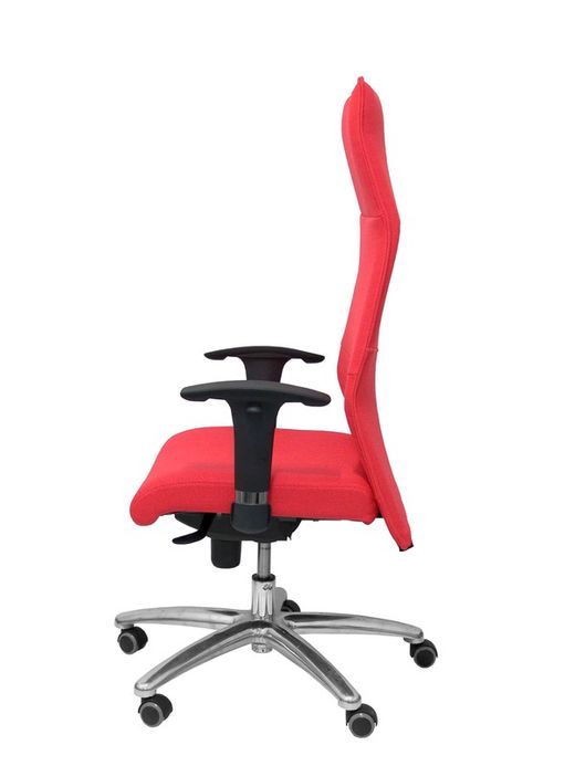 Modelo Albacete - Sillón de dirección ergonómico con mecanismo sincro y regulable en altura - Asiento y respaldo tapizados en tejido BALI color rojo