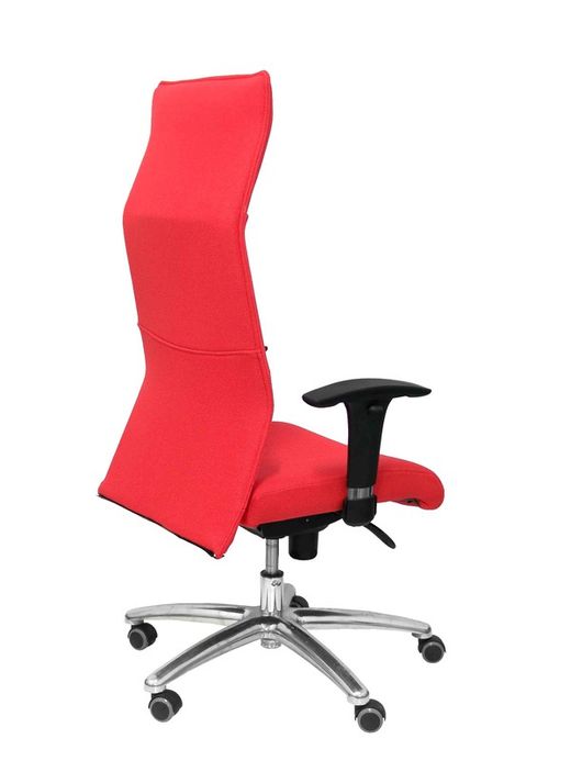 Modelo Albacete - Sillón de dirección ergonómico con mecanismo sincro y regulable en altura - Asiento y respaldo tapizados en tejido BALI color rojo
