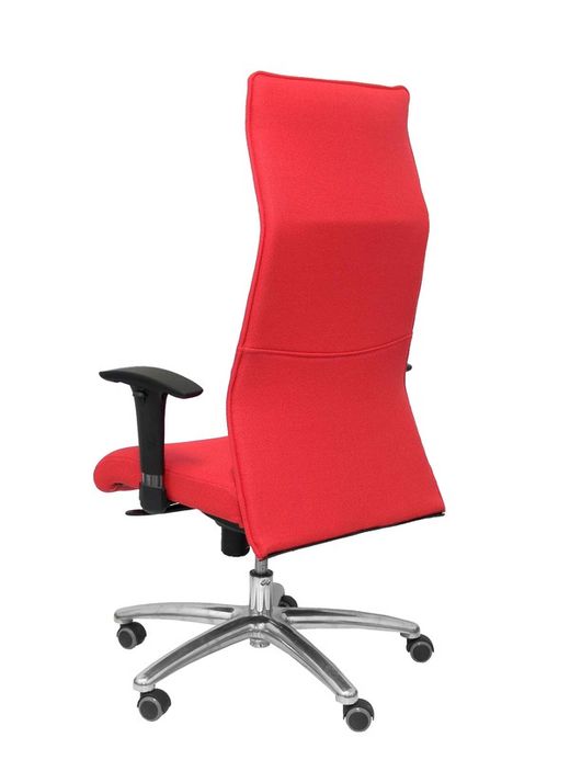 Modelo Albacete - Sillón de dirección ergonómico con mecanismo sincro y regulable en altura - Asiento y respaldo tapizados en tejido BALI color rojo
