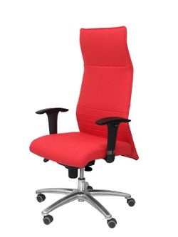 Modelo Albacete - Sillón de dirección ergonómico con mecanismo sincro y regulable en altura - Asiento y respaldo tapizados en tejido BALI color rojo